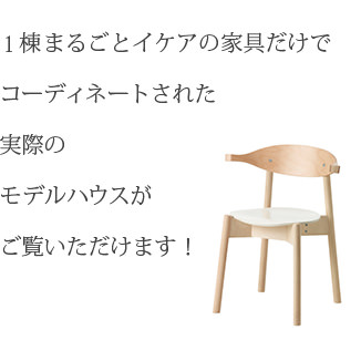 １棟まるごとイケアの家具だけでコーディネートされた実際のモデルハウスがご覧いただけます！